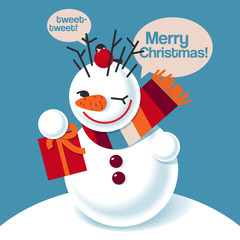 Vector illustration of a snowman