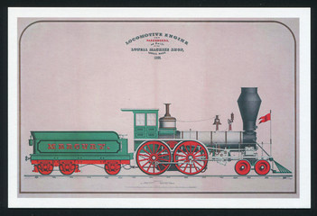 Naklejka premium Lithography locomotive