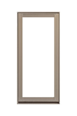 Brown metal window frame isolated on white background