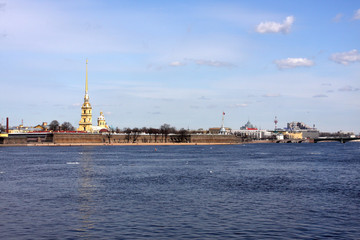 Fototapeta premium Embankment of the river Neva in Saint-Petersburg, Russia