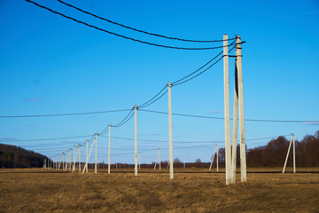 Fototapeta na wymiar Countryside electrification