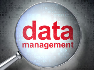 Data concept: Data Management with optical glass