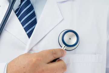 Doctor holding a stethoscope auscultation