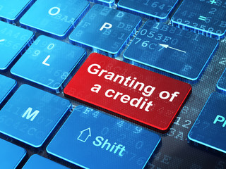 Fototapeta premium Banking concept: Granting of A credit on computer keyboard background
