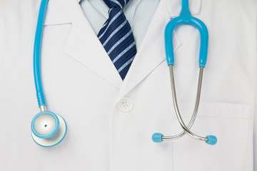Close-up doctor with stethoscope