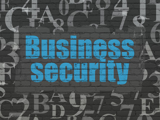 Safety concept: Business Security on wall background