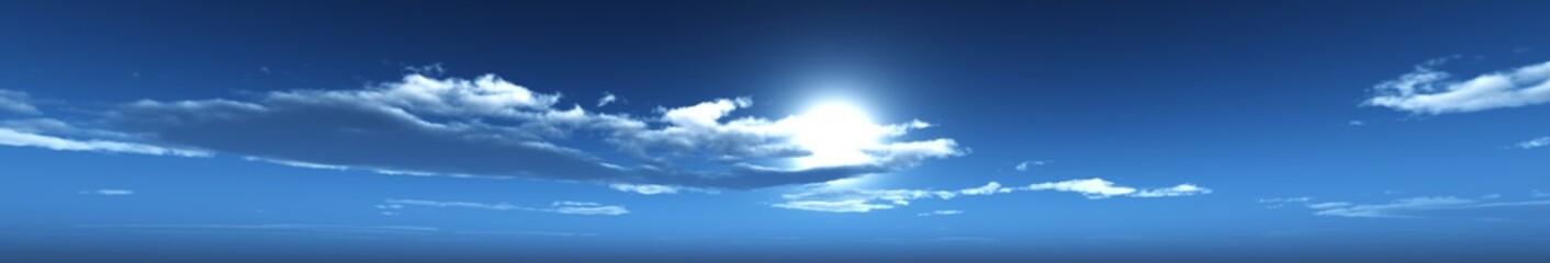 Naklejka premium panorama niebo panoramę, chmury, słońce w chmurach