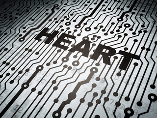 Fototapeta premium Health concept: circuit board with Heart