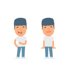 Funny Character Activist in confident and shy poses