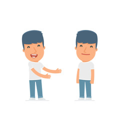 Funny Character Activist introduces his shy friend