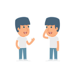 Calm Character Activist tells news to his friend