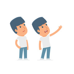 Active and Intelligent Character Activist making presentation of