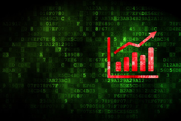 News concept: Growth Graph on digital background