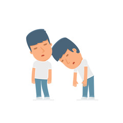Fototapeta premium Tired and Exhausted Character Activist sleeping on the shoulder