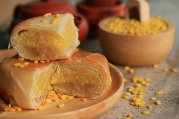 Festival moon cake with soybeans