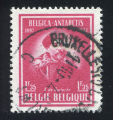 BELGIUM - CIRCA 1947: stamp printed by Belgium, shows Adrien de Gerlache, circa 1947