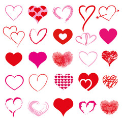 Heart set, heart icon vector collection