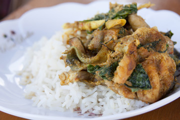 Deep fried grouper fish spicy