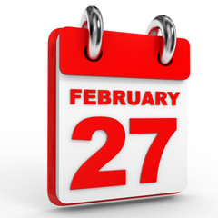 27 february calendar on white background.