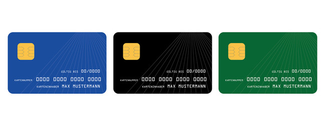 Set aus modernen Kreditkarten
