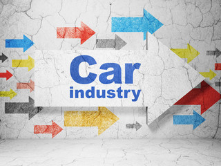 Industry concept: arrow with Car Industry on grunge wall background