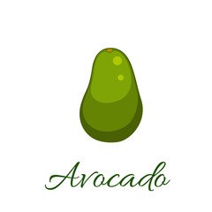 Avocado isolated vector icon. Avocado fruit isolated. Avocado logo. Avocado juice or jam branding logotype.