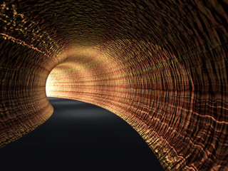 Naklejki  Koncepcyjny abstrakcyjny tunel drogowy ze światłem na końcu