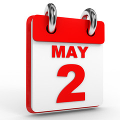 2 may calendar on white background.