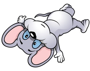 Falling Mouse - Colored Cartoon Illustration, Vector