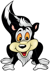 Cheerful Skunk - Colored Cartoon Illustration, Vector