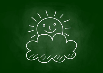 Weather drawing on blackboard