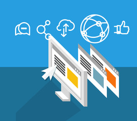 Modern technology business. Social media concept