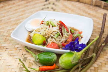 Famous Thai food, papaya salad