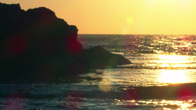 Royalty Free Stock Video Footage of sunset at Dor Beach shot in Israel at 4k with Red.