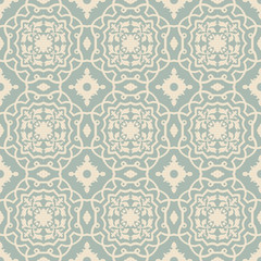 Elegant antique background image of round curve cross geometry plant pattern.
