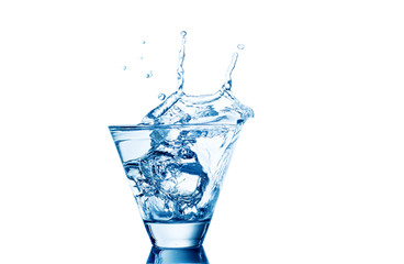 water splash in glasses isolated on white