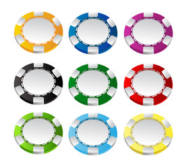 Naklejka premium gambling chips vector set