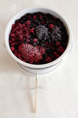 drei Frucht - Brombeere, Himbeere, Johannisbeere