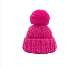 вязаная розовая шапка