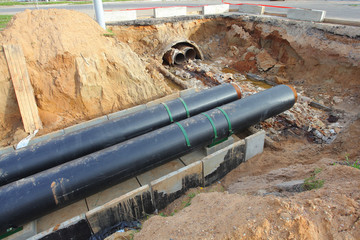 replacement of water pipes in the trench