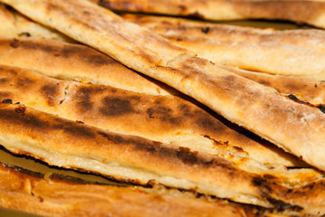 Closeup of freshly cooked cheese pie 