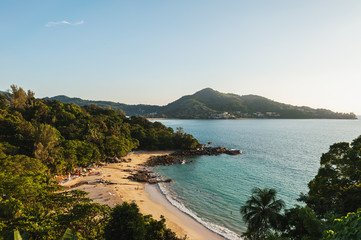 Seascape view point with color of the sunset