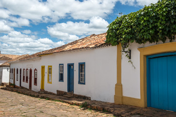 Tiradentes, BRAZIL - january 08, 2016:  Colonial Houses - Historical Town of the city (Unesco  World Heritage)
