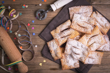 Fried chiacchiere carnevale