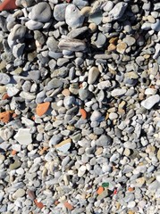 Colored pebbles on the beach