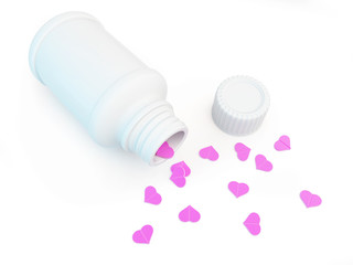 container for tablet heart on a white background