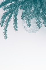 Christmas Tree with transparent ball decoration marine tone head