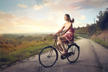 Fototapeta premium Bike ride in the countryside
