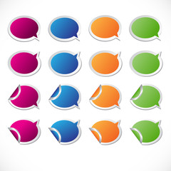 colored stickers speech bubbles elements for design