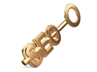Seo concept with gold key